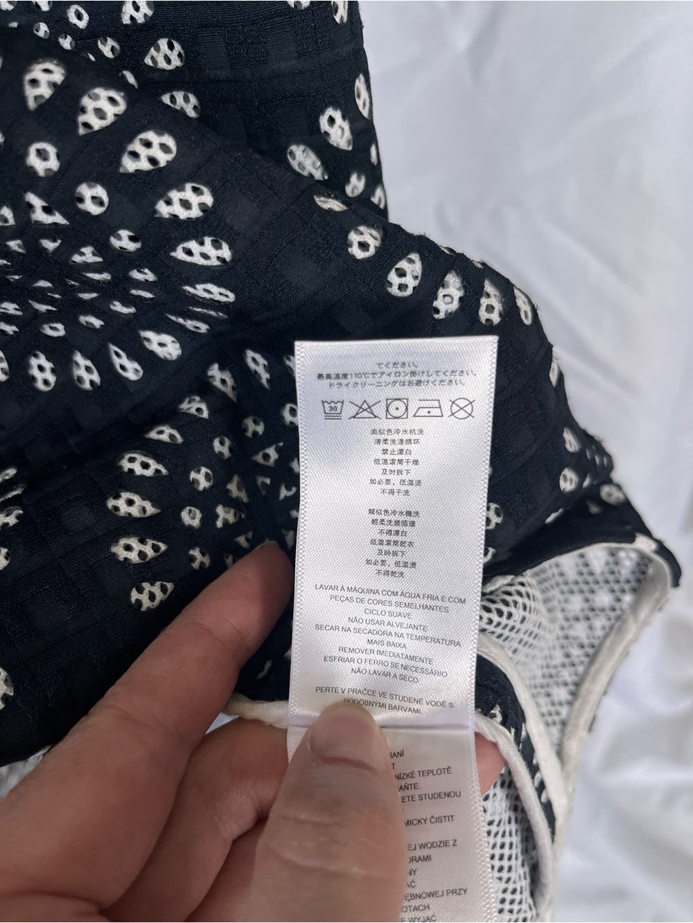 MICHAEL Michael Kors Navy and White Short-Sleeve Patterned Top - Picture 6 of 10